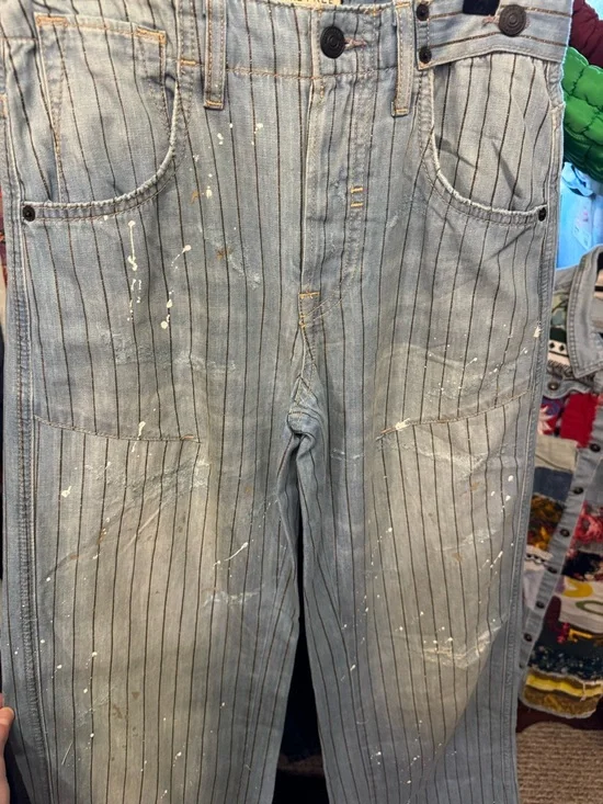 NWOT We the Free People Don't Wait Up Pinstripe Boyfriend Jeans After Hours - 25 - Picture 15 of 17